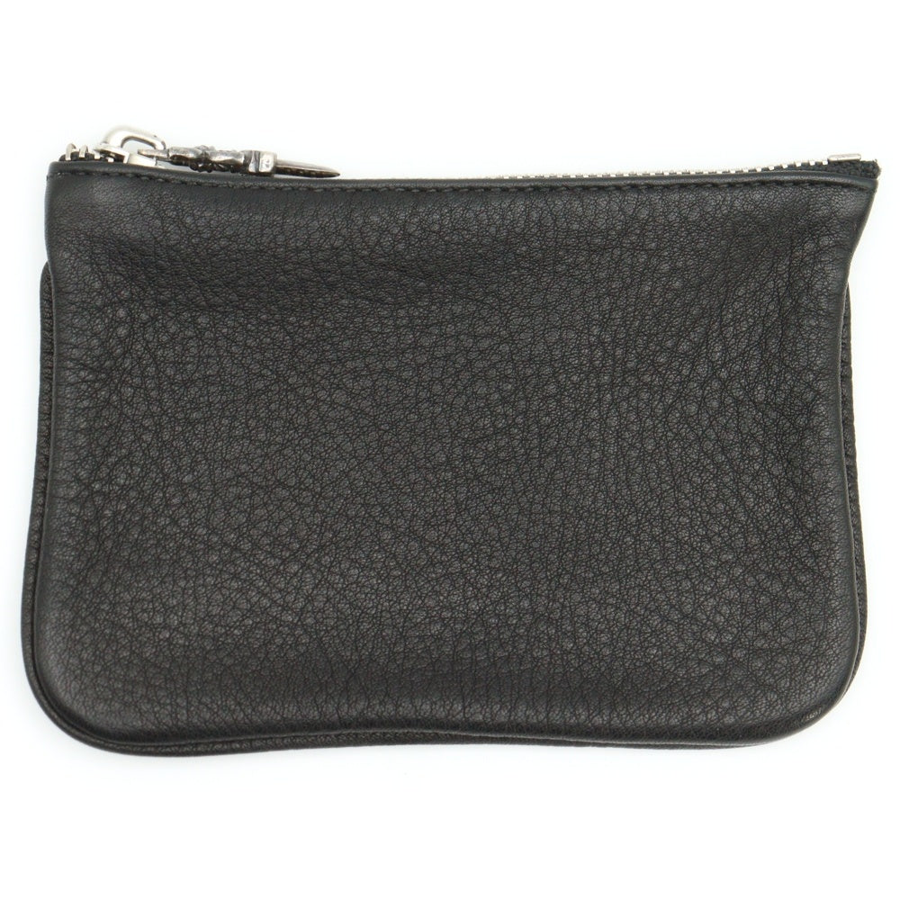 CHROME HEARTS(クロムハーツ) ZPR CHNG PURSE CRS チェンジパース クロスパッチ レザー コインケース ブラック
