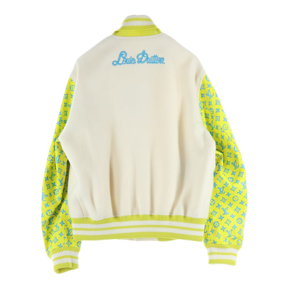 LOUIS VUITTON(ルイヴィトン) 23SS モノグラム プレイグラウンド バーシティブルゾン スタジャン ホワイト/イエロー RM231 YJ3 HOL62E