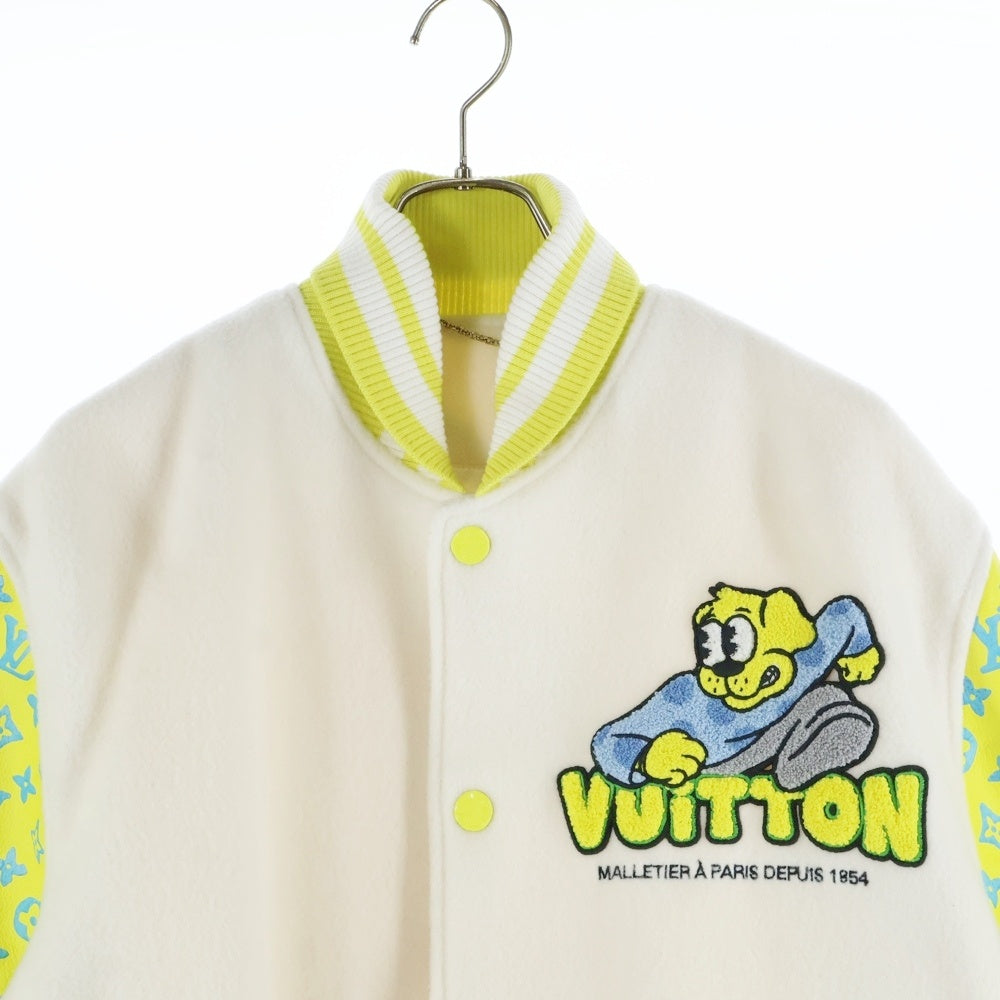 LOUIS VUITTON(ルイヴィトン) 23SS モノグラム プレイグラウンド バーシティブルゾン スタジャン ホワイト/イエロー RM231 YJ3 HOL62E