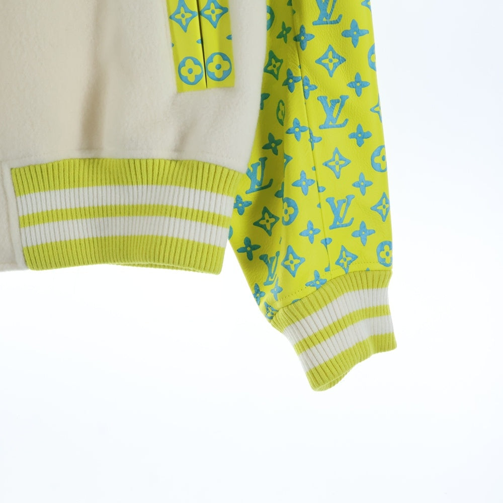 LOUIS VUITTON(ルイヴィトン) 23SS モノグラム プレイグラウンド バーシティブルゾン スタジャン ホワイト/イエロー RM231 YJ3 HOL62E