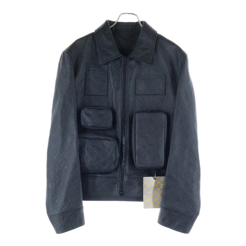 LOUIS VUITTON(ルイヴィトン) 23SS モノグラム エンボス ユーティリティ レザージャケット ブラック HIL46EQXS