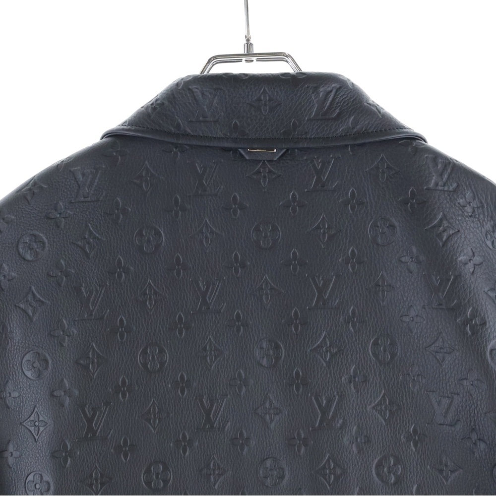 LOUIS VUITTON(ルイヴィトン) 23SS Monogram Embossed Utility Jacket モノグラムエンボスユティリティ レザージャケット HIL46EQXS ブラック