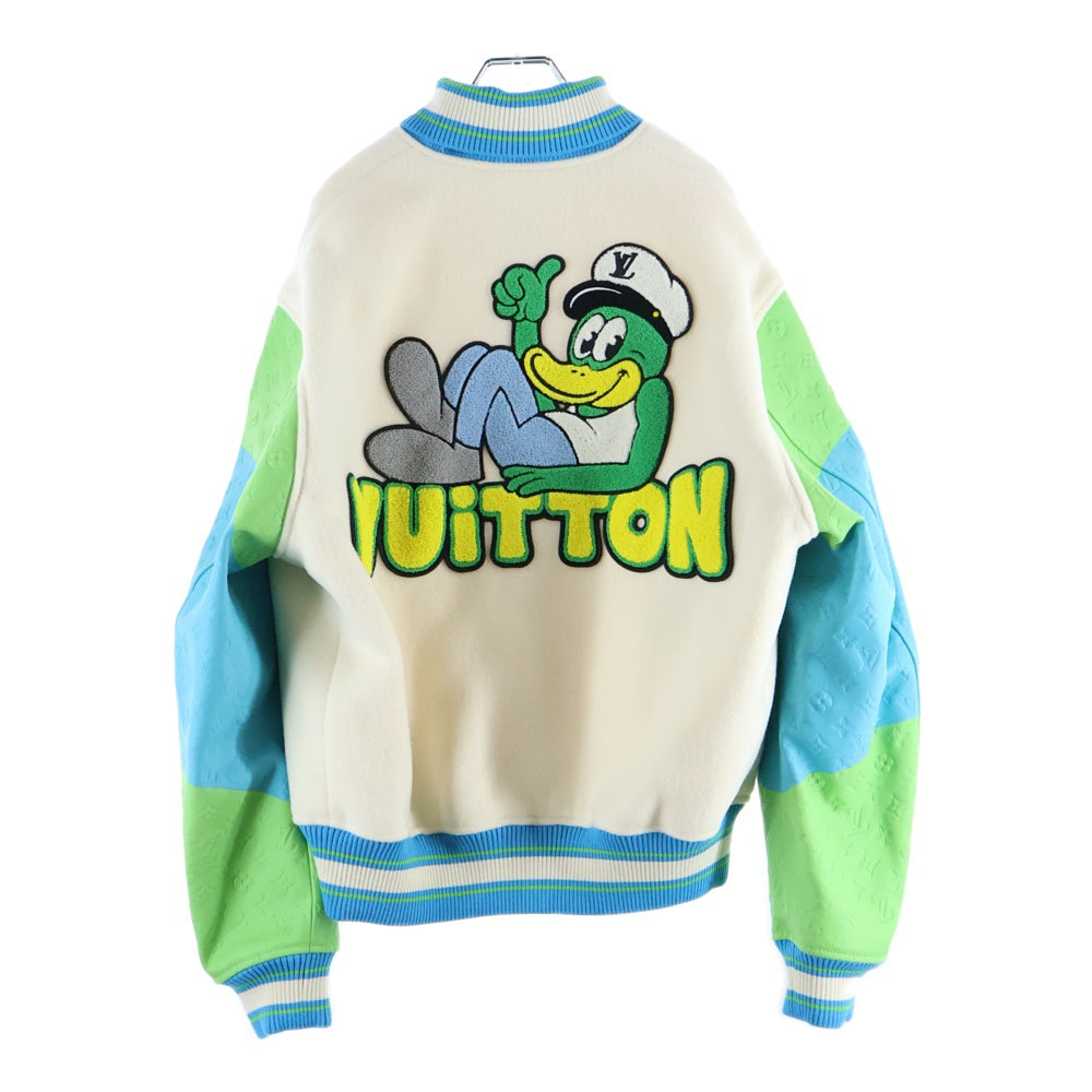 LOUIS VUITTON(ルイヴィトン) 23SS レインボープレイグラウンドバーシティブルゾンスタジャンRM231-YC8-HOL63E ホワイト/ライトブルー