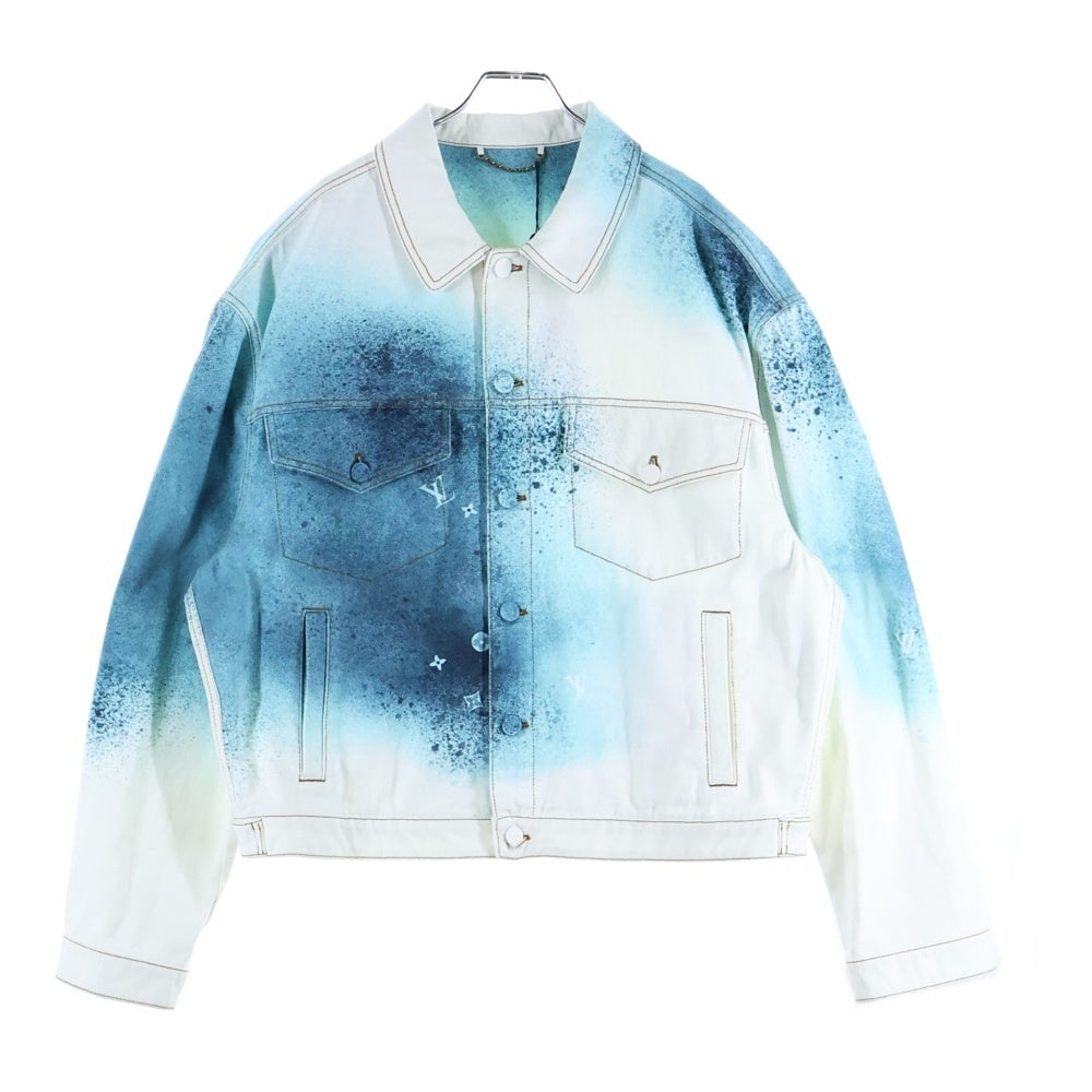 LOUIS VUITTON(ルイヴィトン) 23SS スプレーモノグラムデニムトラッカージャケット RM231M-U14-HOA10W ホワイト/ブルー