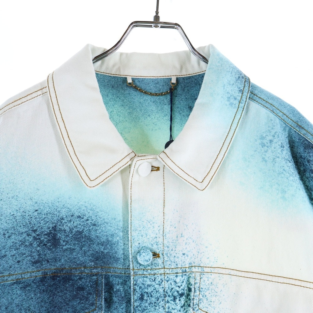 LOUIS VUITTON(ルイヴィトン) 23SS スプレーモノグラムデニムトラッカージャケット RM231M-U14-HOA10W ホワイト/ブルー