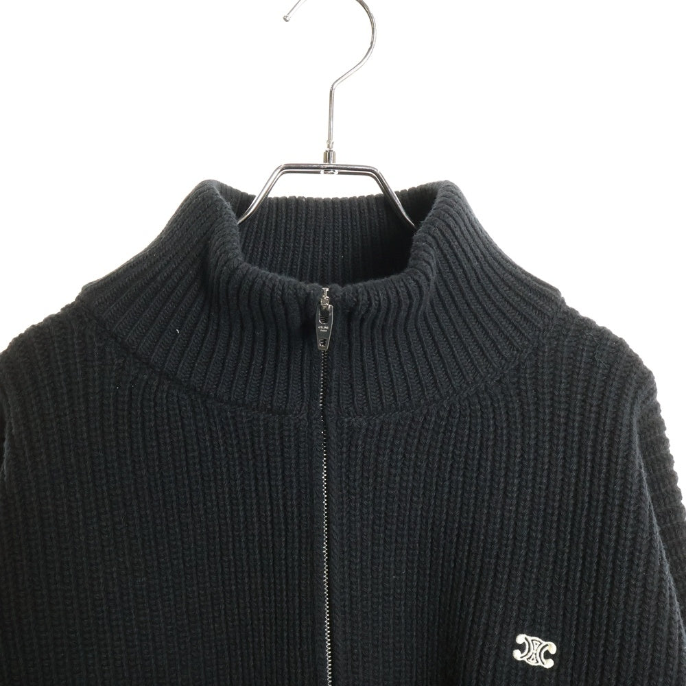 CELINE(セリーヌ) 25SS トリオンフトラッカーセーター ジップアップニットセーター RY09T0ZPV ブラック
