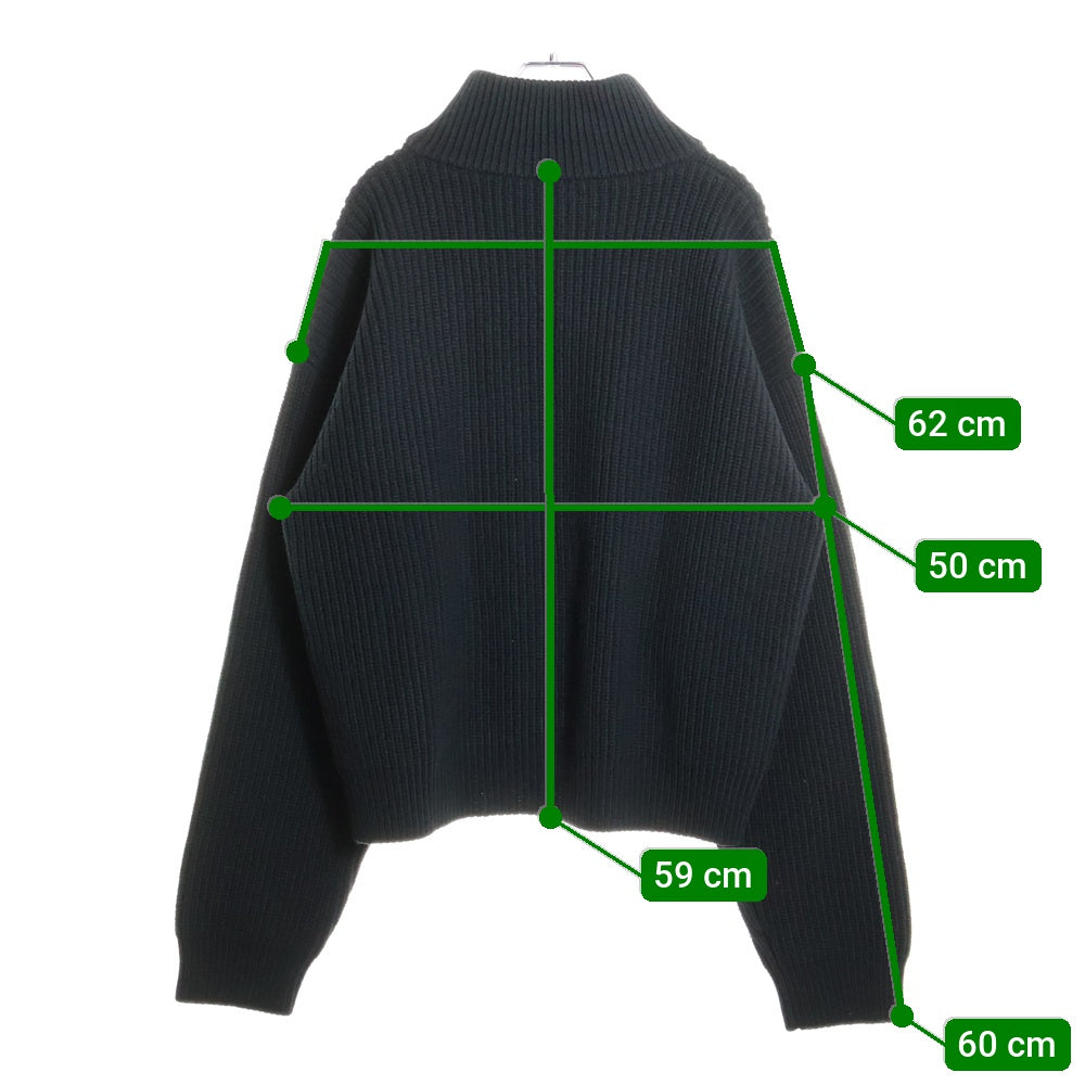 CELINE(セリーヌ) 25SS トリオンフトラッカーセーター ジップアップニットセーター RY09T0ZPV ブラック