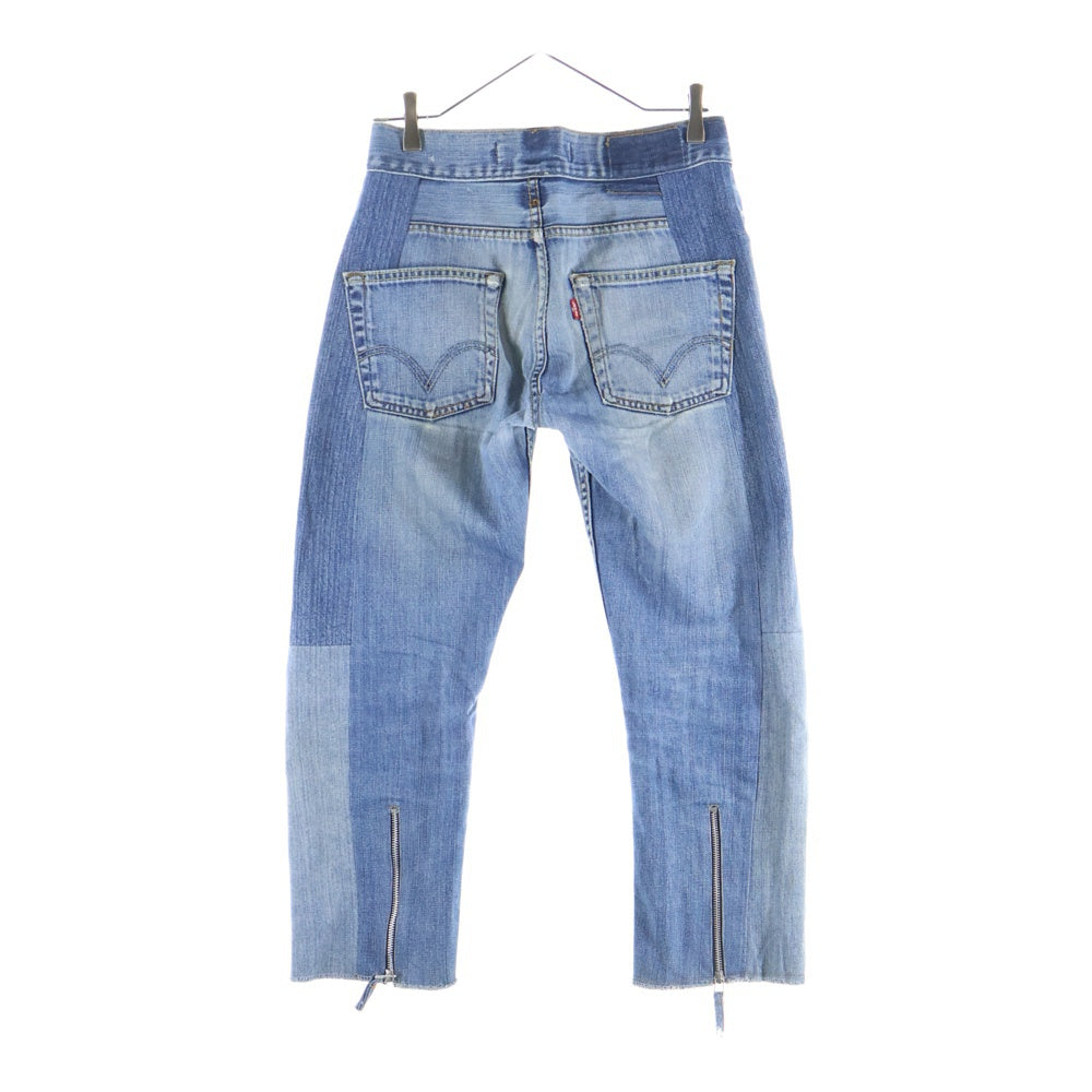 SEEALL(シーオール) RECONSTRUCTED ZIP DENIM 再構築 リメイク ジップフライ デニムパンツ インディゴ SAU01 DE604