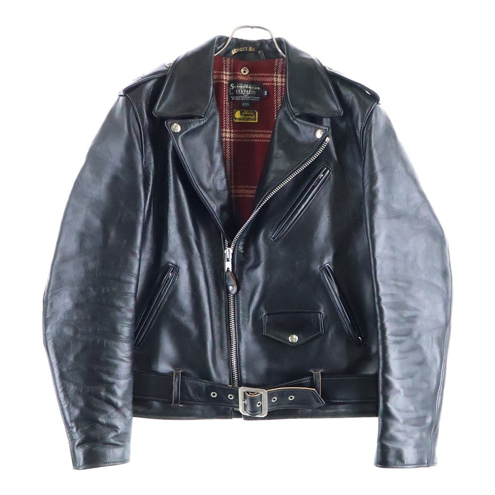 SCHOTT(ショット) SPECIAL HORSEHIDE ONESTAR ホースハイド ワンスター レザー ダブルライダースジャケット ブラック 7544
