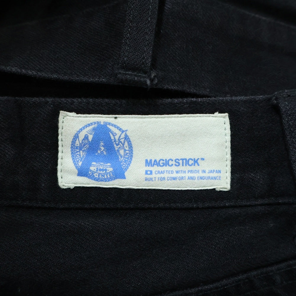 MAGIC STICK(マジックスティック) ジップフライ ワイドデニムパンツ インディゴ ブラック
