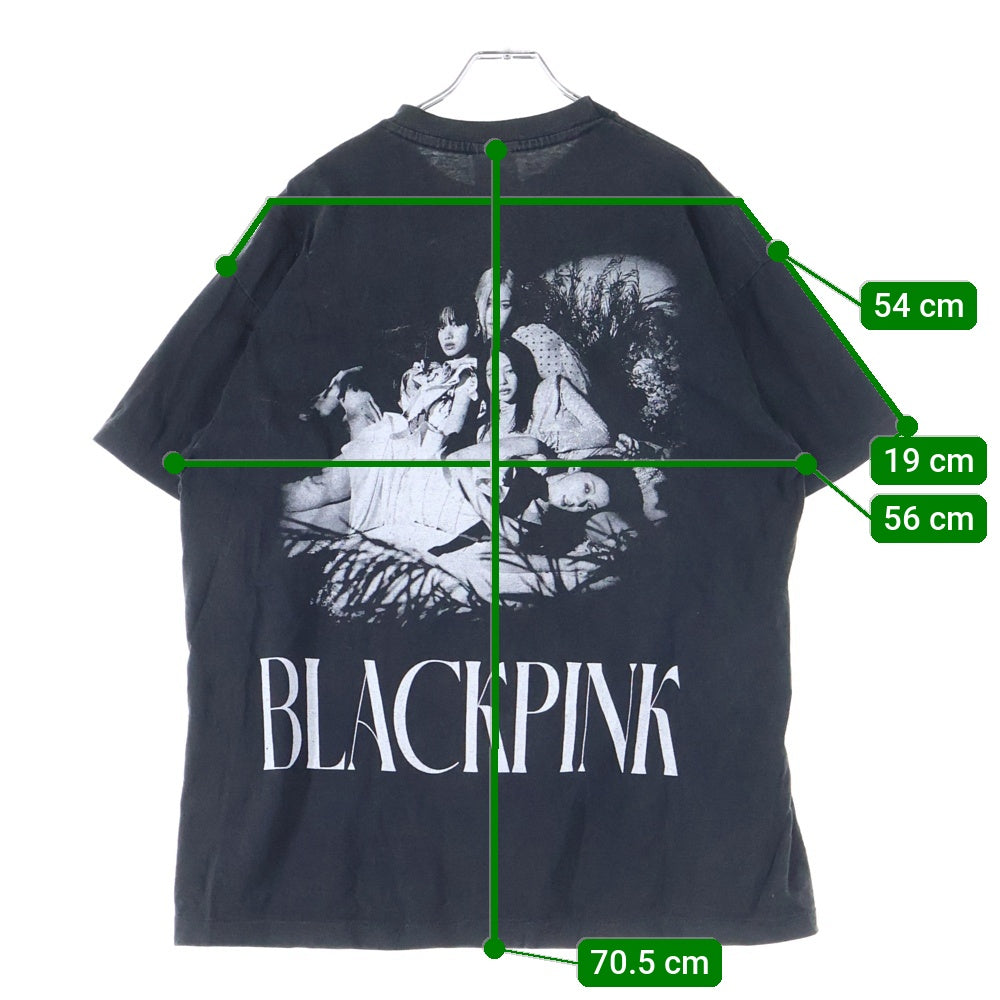 BOOTLEGTEE(ブートレグティー) BLACK PINK JENNIE TEE ブラックピンク フォトプリント クルーネック 半袖Tシャツ カットソー ブラック