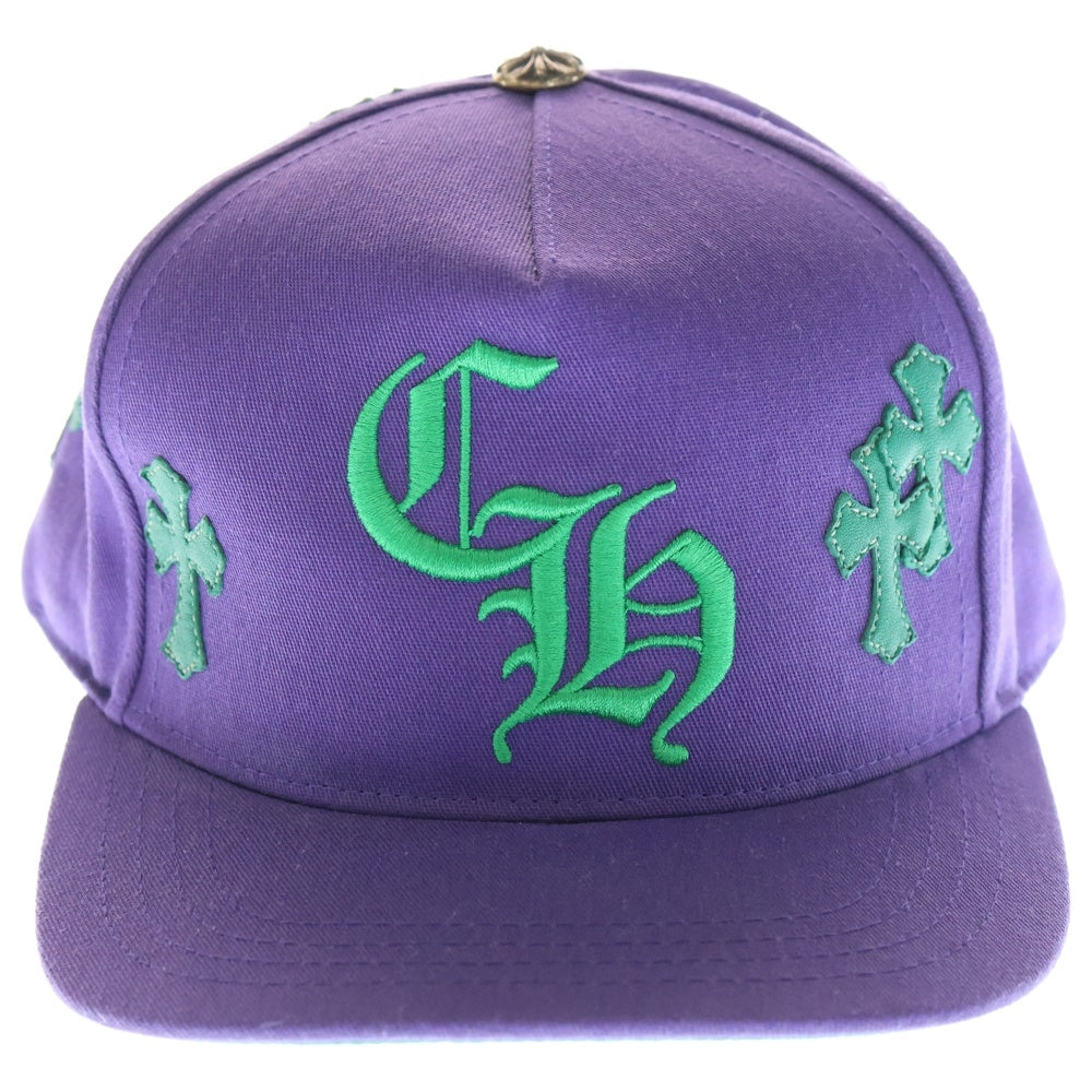CHROME HEARTS(クロムハーツ) Trucker Cap クロスパッチ CH刺繍 トラッカーキャップ 帽子 パープル/グリーン