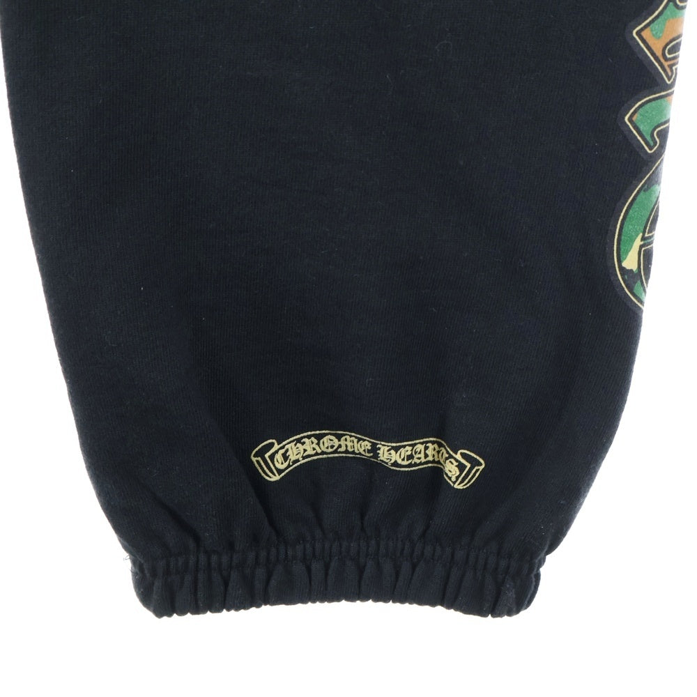CHROME HEARTS(クロムハーツ) カモフラ柄 セメタリークロスプリント スウェットパンツ ブラック