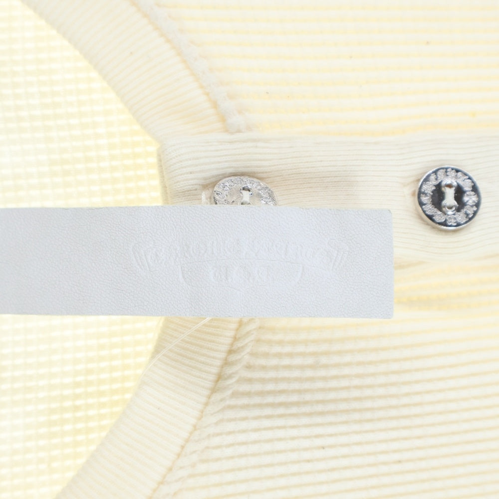 CHROME HEARTS(クロムハーツ) フロント CH刺繍 サーマル長袖ヘンリーネックシャツ ホワイト