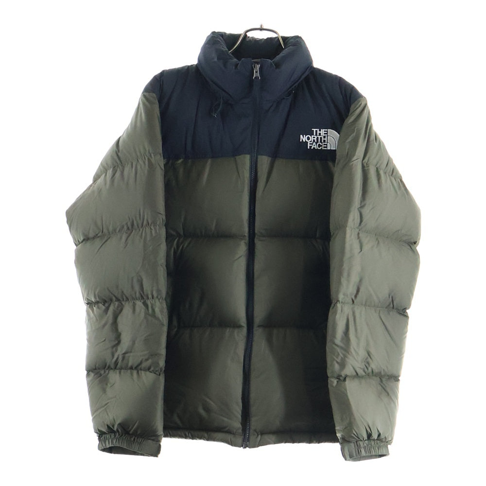 THE NORTH FACE(ザノースフェイス) NUPTSE JACKET ヌプシ 胸ロゴデザイン ダブルポケット ジップアップ ダウンジャケット グリーン ND91841