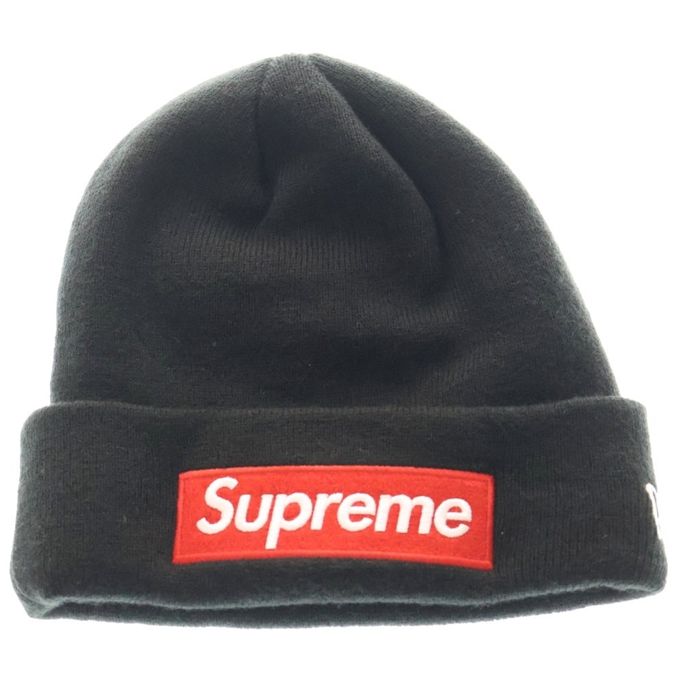 SUPREME(シュプリーム) × NEWERA Box Logo Beanie ニューエラ ボックスロゴ ビーニー ニットキャップ 帽子 ブラック