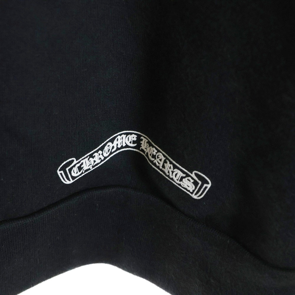 CHROME HEARTS(クロムハーツ) HORSESHOE PULLOVER HOODIE ホースシュープリント アームフローラル プルオーバー スウェットパーカー ブラック