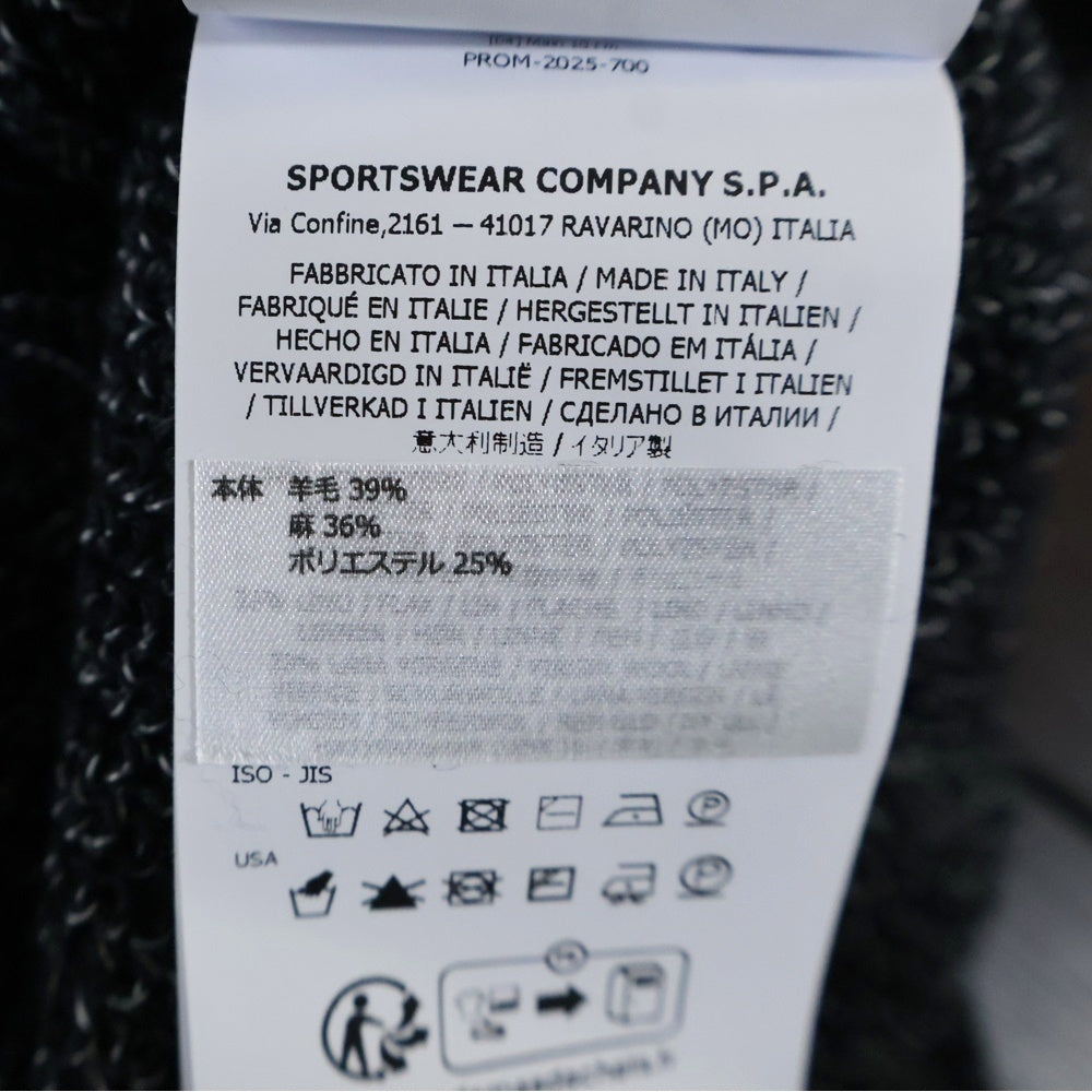 STONE ISLAND(ストーンアイランド) Reflective Relaxed Sweater レフレクティブ リラックス セーター K2S155100026-S00L3 ロゴパッチ付ニット ホワイト/ブラック