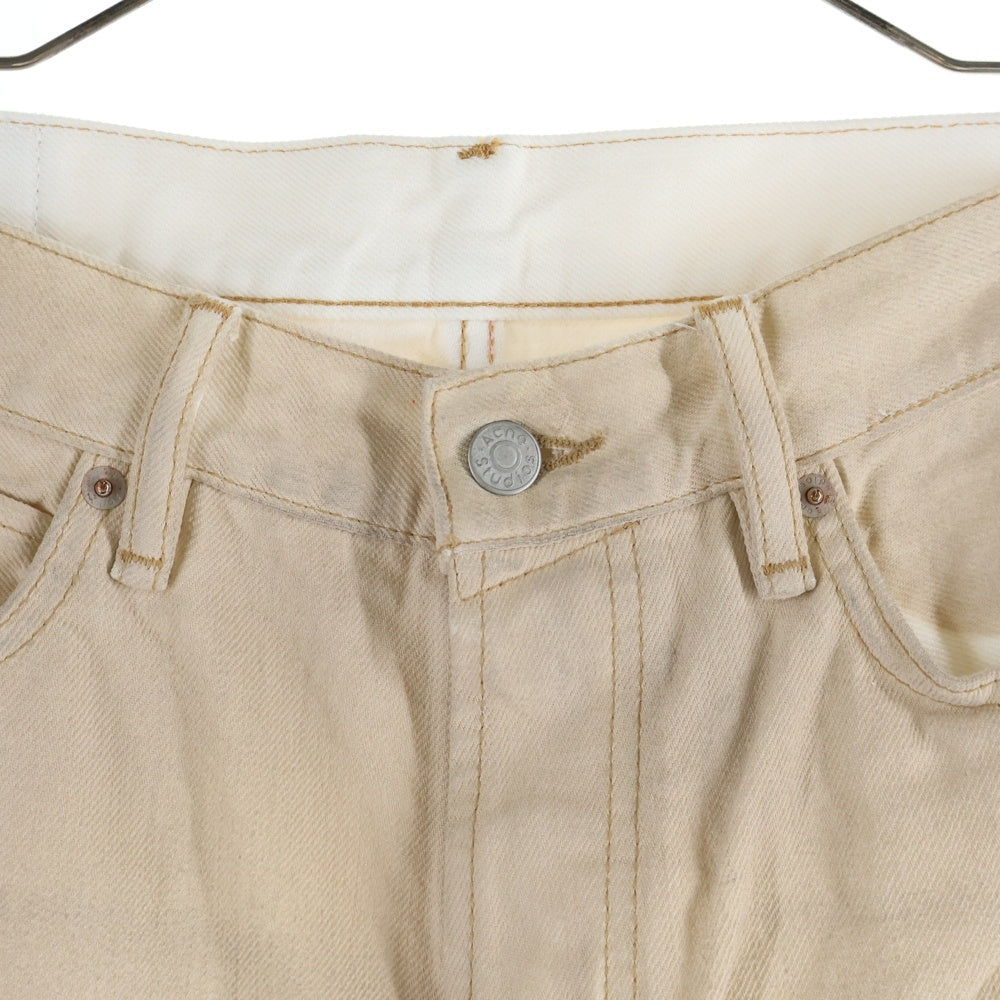 Acne Studios(アクネ ストゥディオズ) ルーズフィットジーンズ 1981 ボタンフライ ルーズフィット ワイド デニムパンツ ホワイト