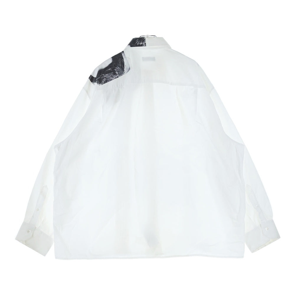 RAF SIMONS(ラフシモンズ) 19SS Cropped shirt クロップドシャツ 191-293G フロントボタン 長袖シャツ ホワイト