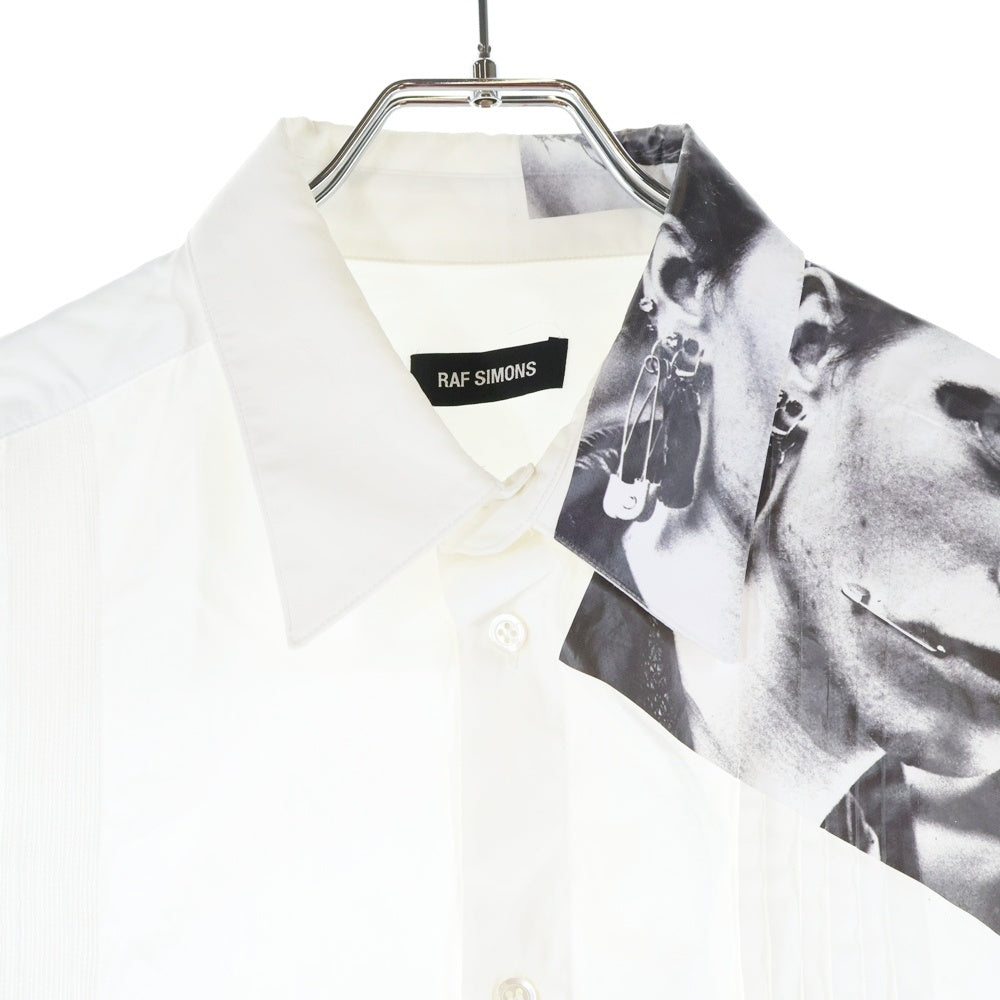 RAF SIMONS(ラフシモンズ) 19SS Cropped shirt クロップドシャツ 191-293G フロントボタン 長袖シャツ ホワイト