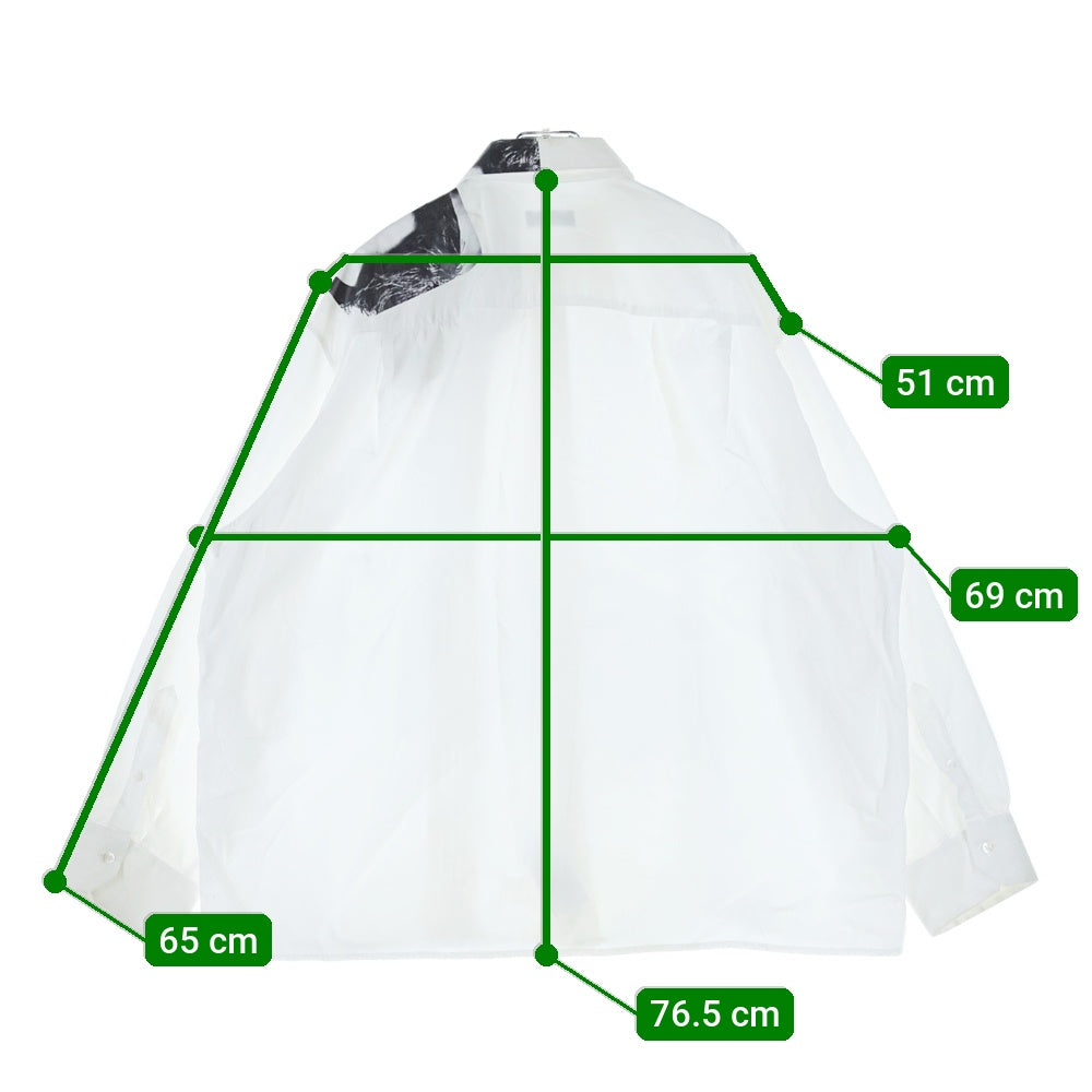 RAF SIMONS(ラフシモンズ) 19SS Cropped shirt クロップドシャツ 191-293G フロントボタン 長袖シャツ ホワイト