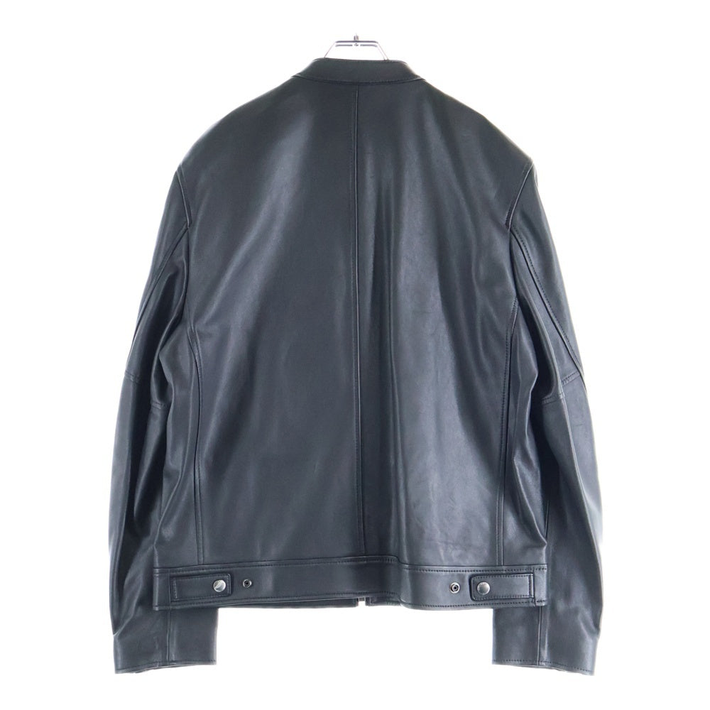 COACH(コーチ) ロゴプレート ラムレザー シングルライダースジャケット ブラック 33779