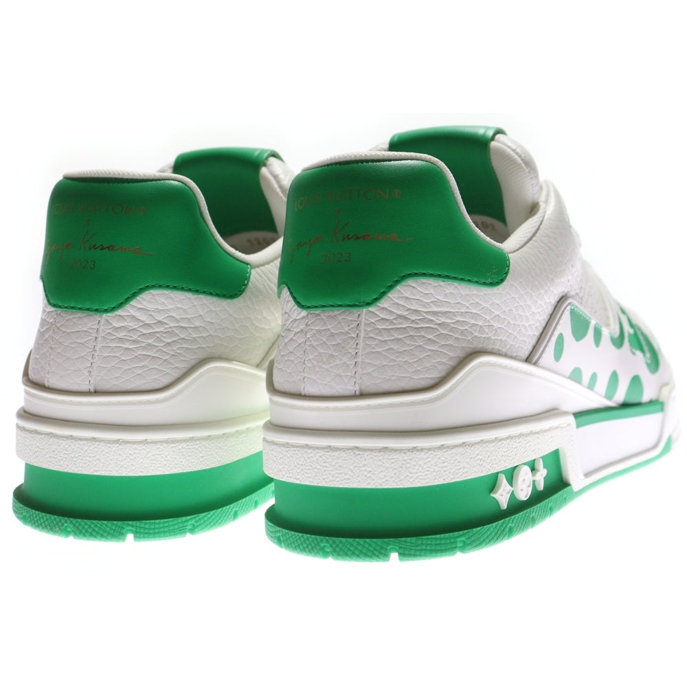 LOUIS VUITTON(ルイヴィトン) 23SS × 草間彌生 LV Trainer クサマヤヨイ LV トレーナー ドット柄 ローカットスニーカー ホワイト/グリーン DD1202