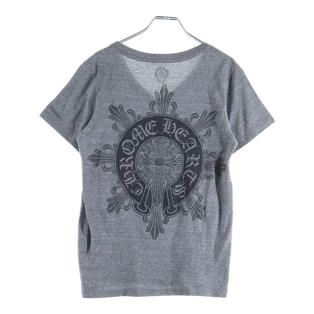CHROME HEARTS(クロムハーツ) Horseshoe Back S/S TEE ホースシュー バック Vネック半袖Tシャツ カットソー グレー