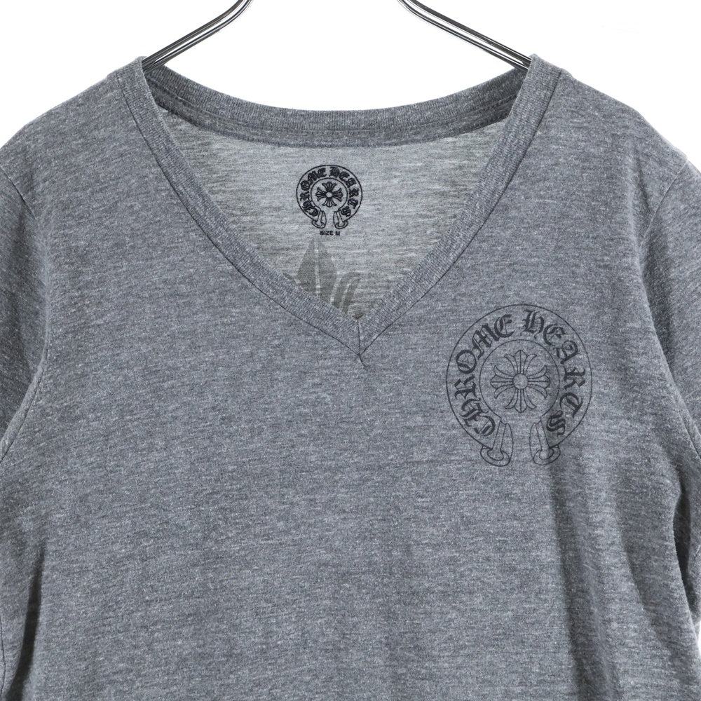 CHROME HEARTS(クロムハーツ) Horseshoe Back S/S TEE ホースシュー バック Vネック半袖Tシャツ カットソー グレー