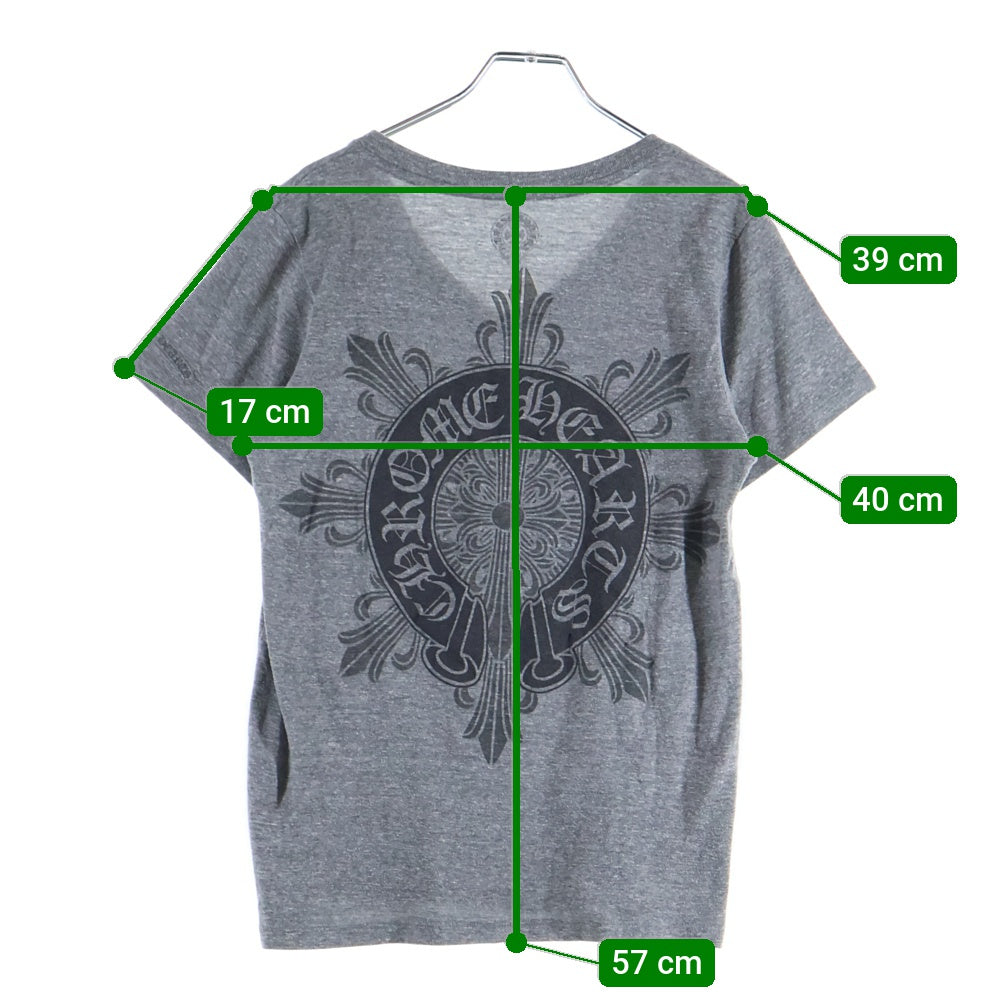 CHROME HEARTS(クロムハーツ) Horseshoe Back S/S TEE ホースシュー バック Vネック半袖Tシャツ カットソー グレー