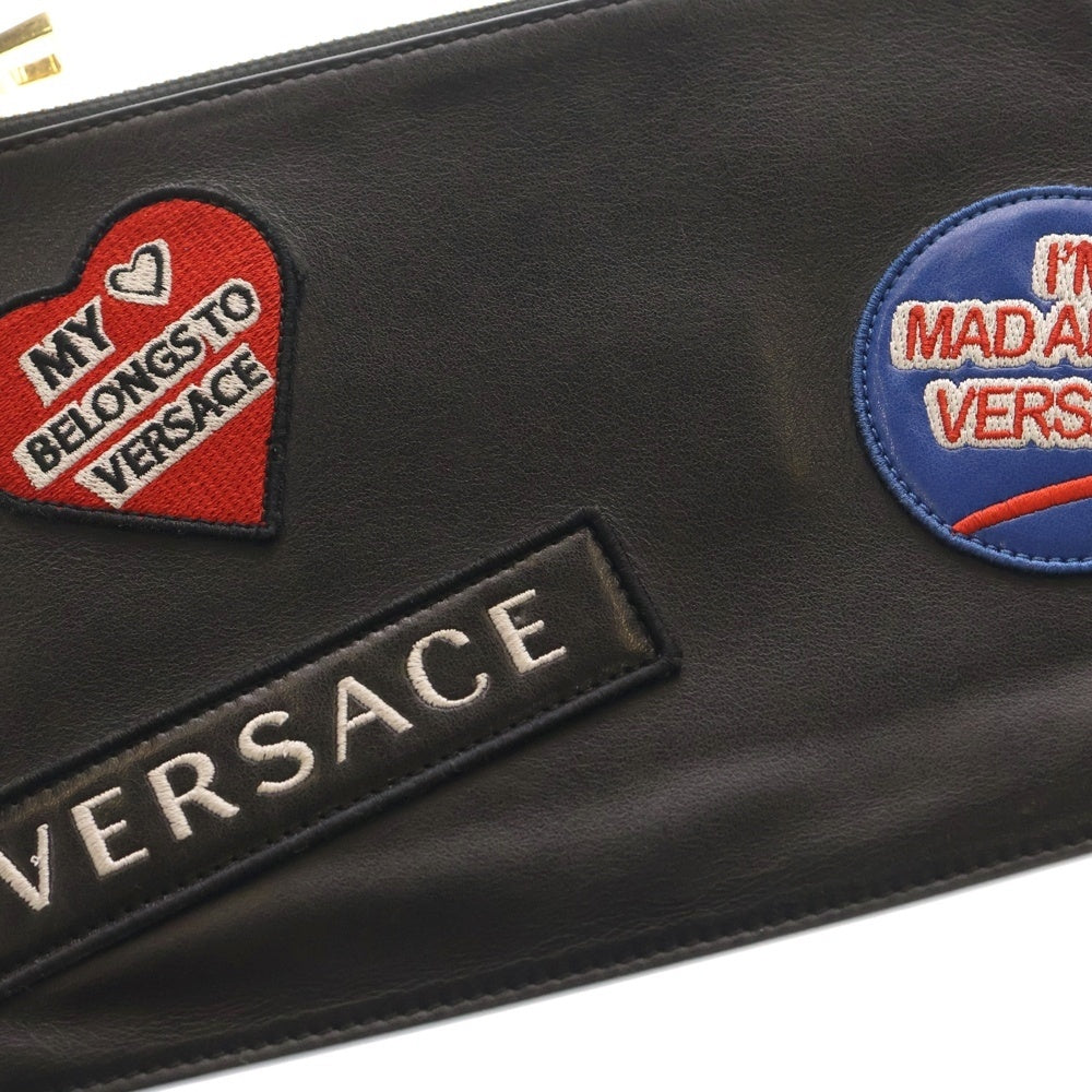 VERSACE(ヴェルサーチ) 19AW ワッペン クラッチバッグ ブラック レディース