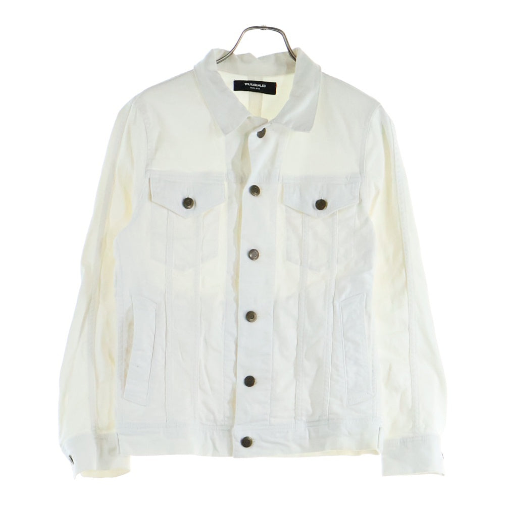 1 PIU 1 UGUALE 3 RELAX(ウノピゥウノウグァーレトレ) フロントボタン デニムジャケット ホワイト