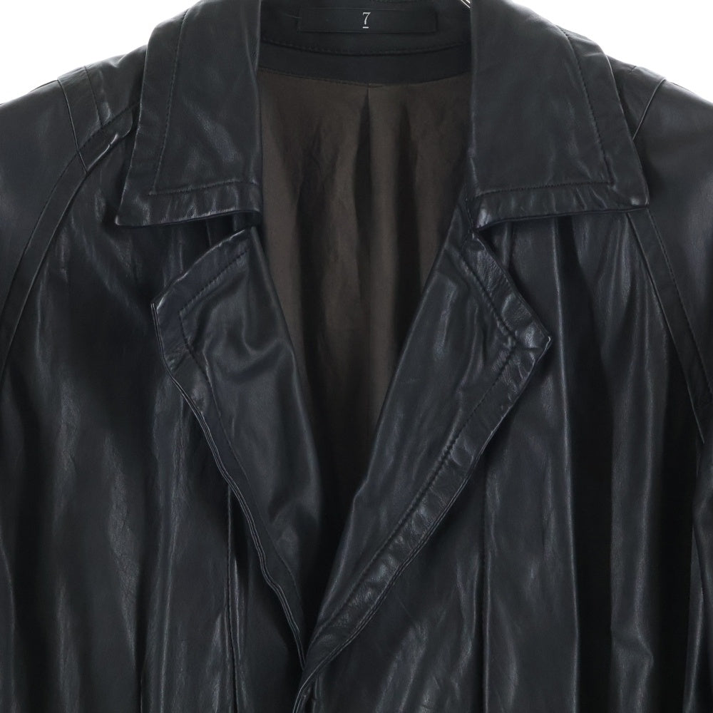 JULIUS(ユリウス) 08 AUTUM AND WINTER COLECTION ガスマスク フロントボタン カウスキン レザーコートブラック