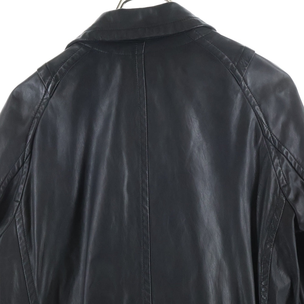 JULIUS(ユリウス) 08 AUTUM AND WINTER COLECTION ガスマスク フロントボタン カウスキン レザーコートブラック