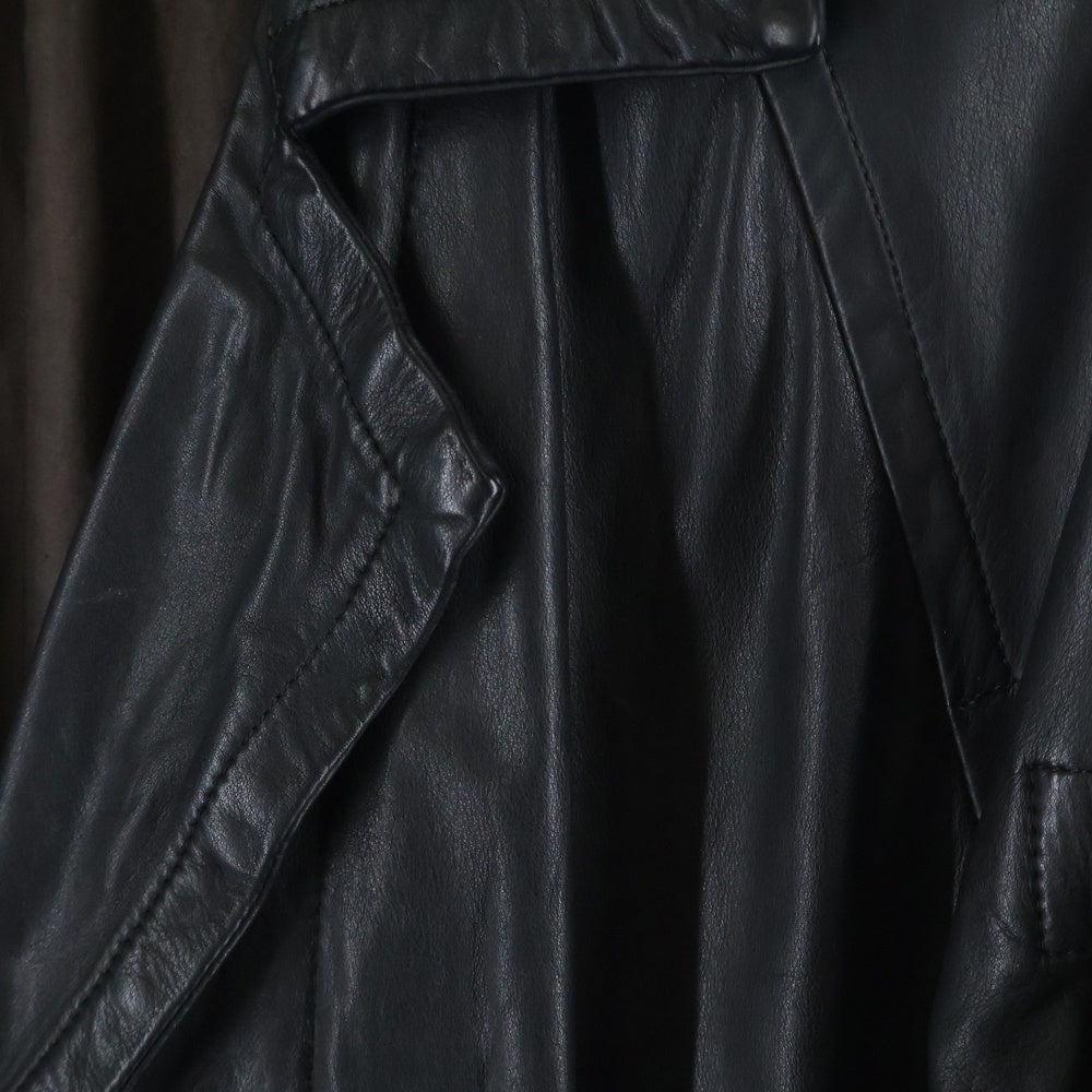 JULIUS(ユリウス) 08 AUTUM AND WINTER COLECTION ガスマスク フロントボタン カウスキン レザーコートブラック