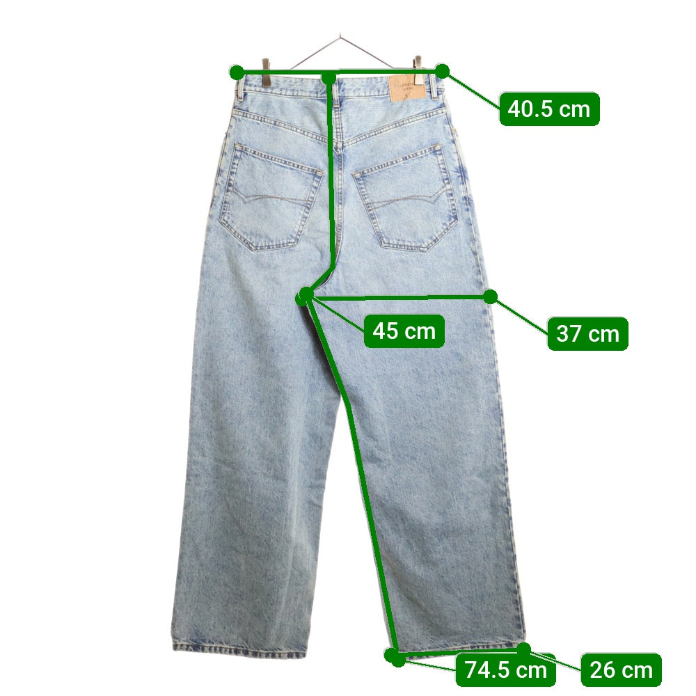 BALENCIAGA(バレンシアガ) デストロイ加工 バギーデニムパンツ ワイドパンツ 745213 TRW55 インディゴ