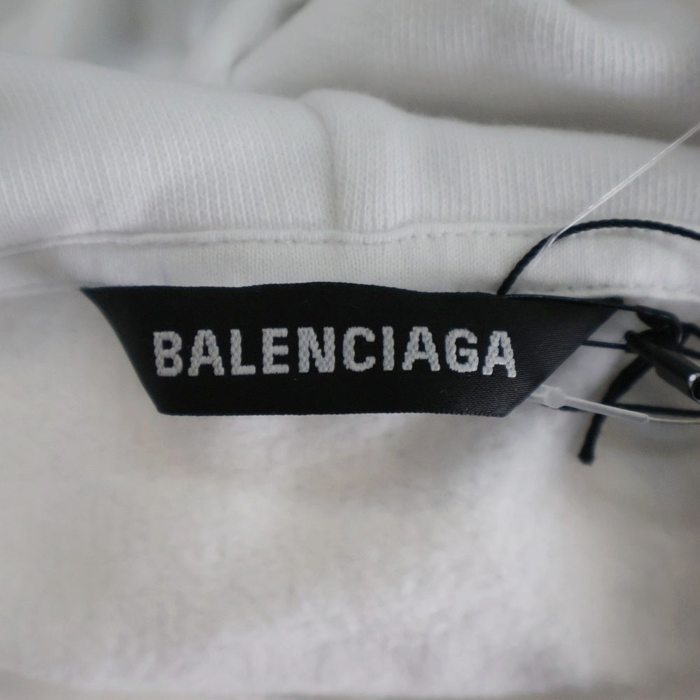 BALENCIAGA(バレンシアガ) 19AW ゴシック 両面プリント スウェットプルオーバーパーカー 570811 TJVE9 ホワイト