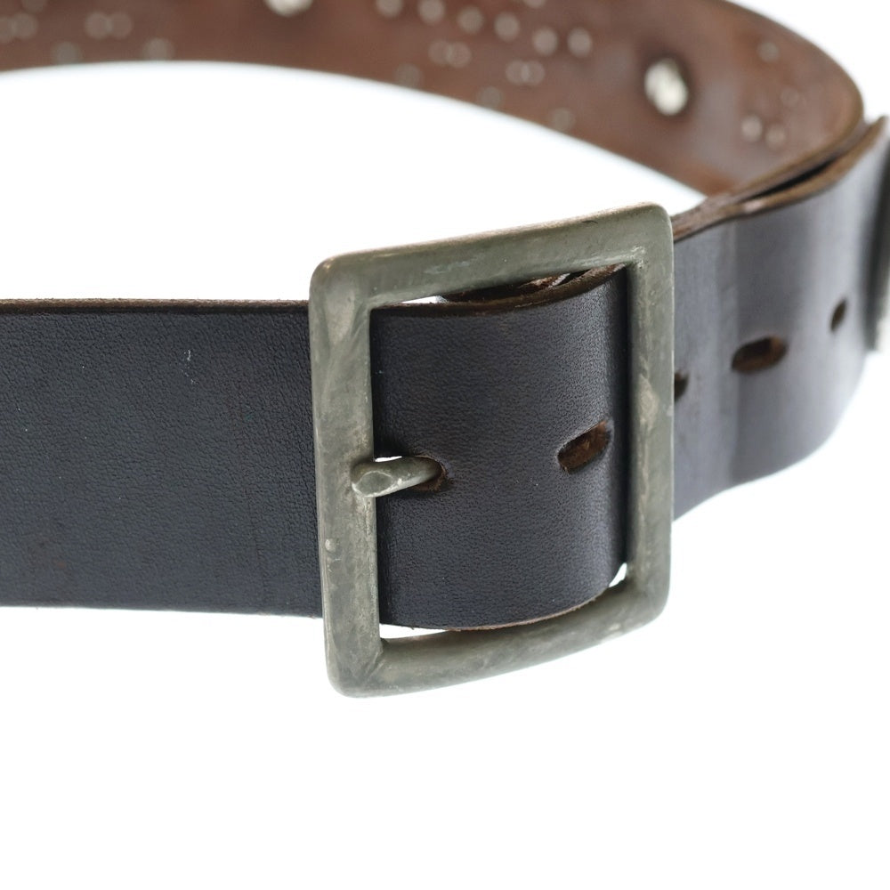 HTC(エイチティーシー) コイン付き レザー スタッズベルト ブラック