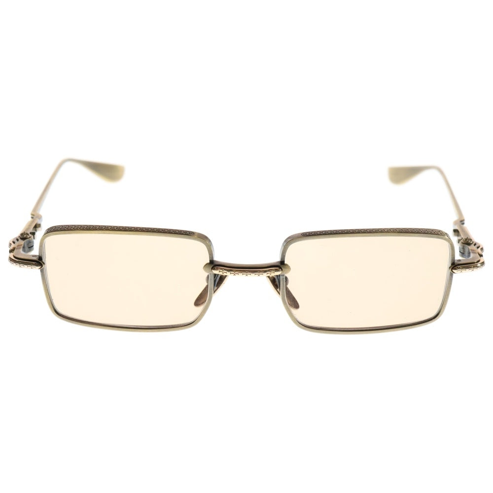 CHROME HEARTS(クロムハーツ) BUCKLE RIDER スクエアフレーム サングラス 眼鏡 アイウェア ゴールド 度入り