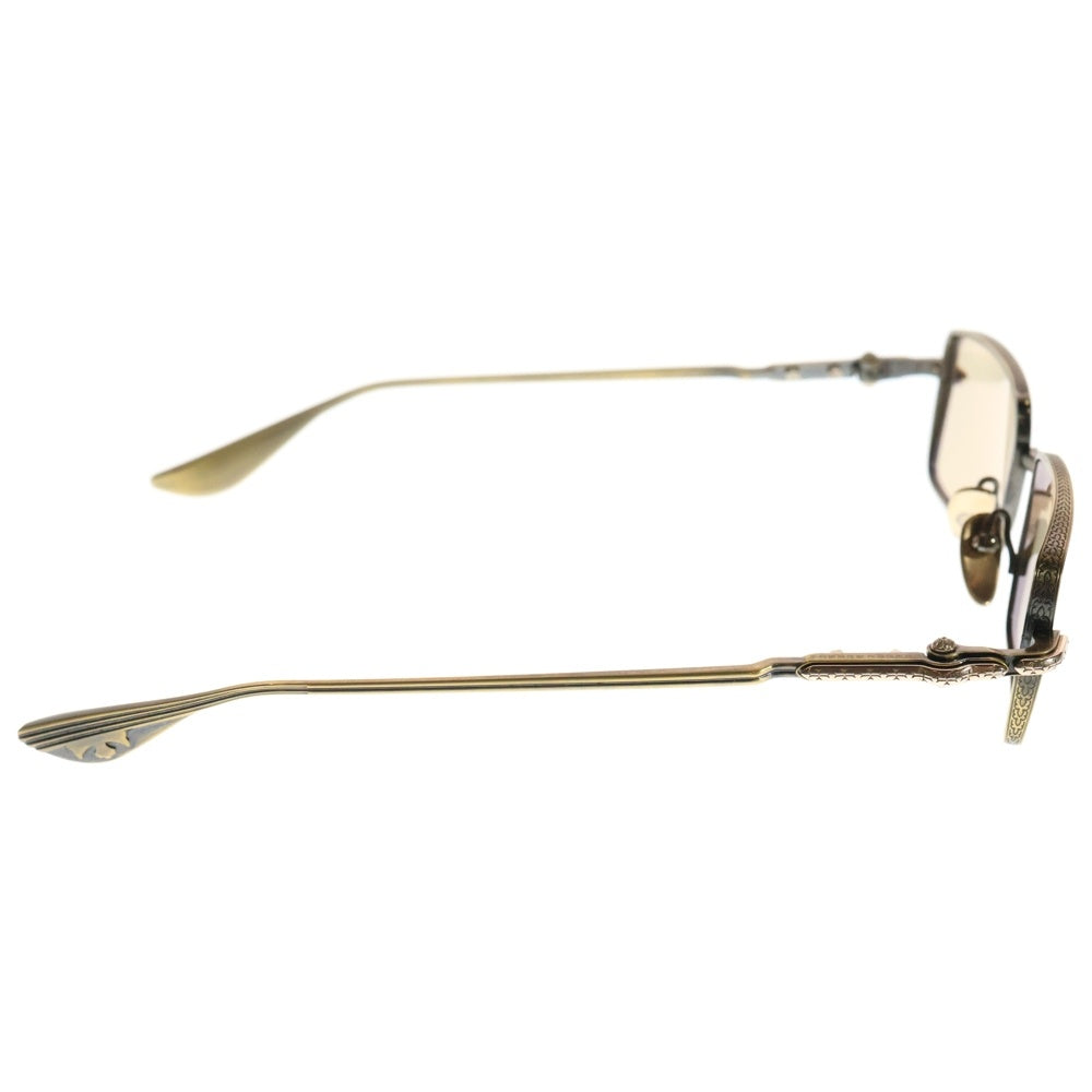 CHROME HEARTS(クロムハーツ) BUCKLE RIDER スクエアフレーム サングラス 眼鏡 アイウェア ゴールド 度入り