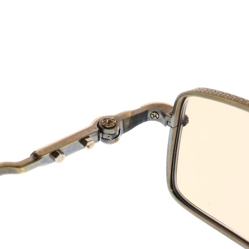 CHROME HEARTS(クロムハーツ) BUCKLE RIDER スクエアフレーム サングラス 眼鏡 アイウェア ゴールド 度入り