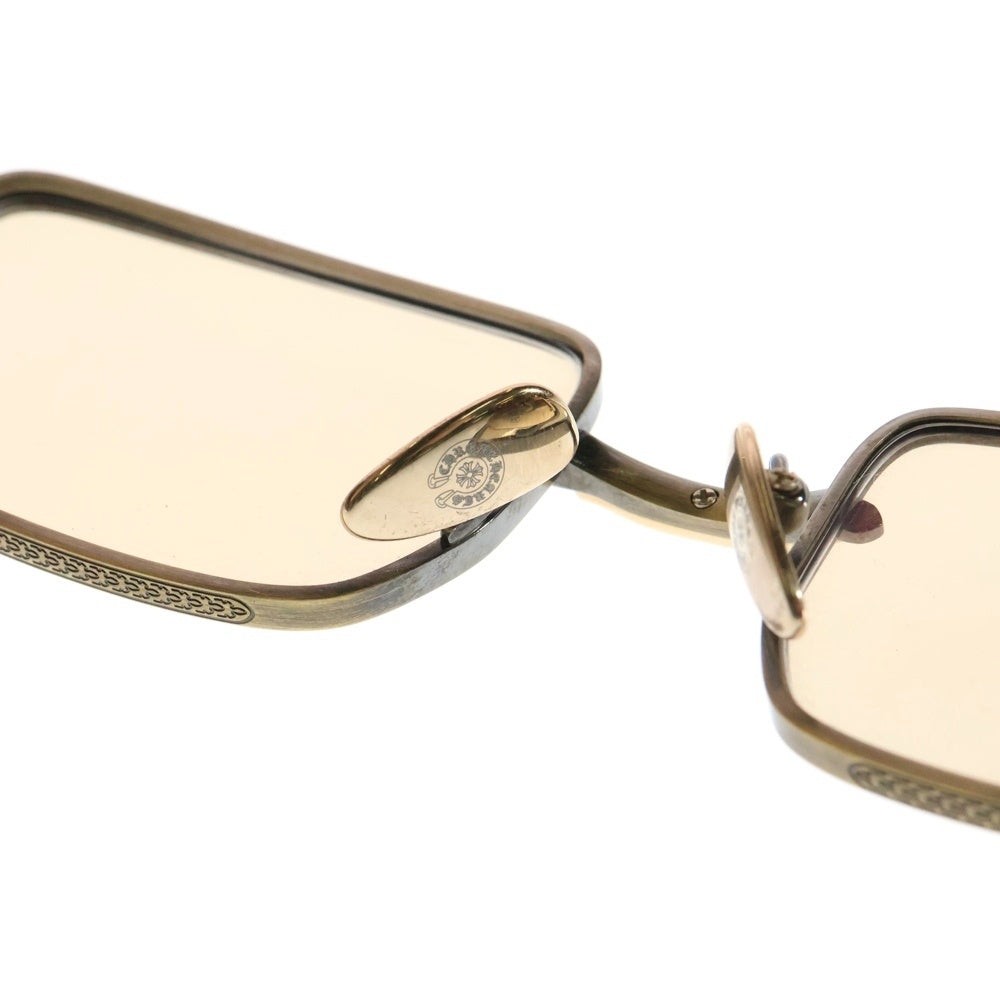 CHROME HEARTS(クロムハーツ) BUCKLE RIDER スクエアフレーム サングラス 眼鏡 アイウェア ゴールド 度入り
