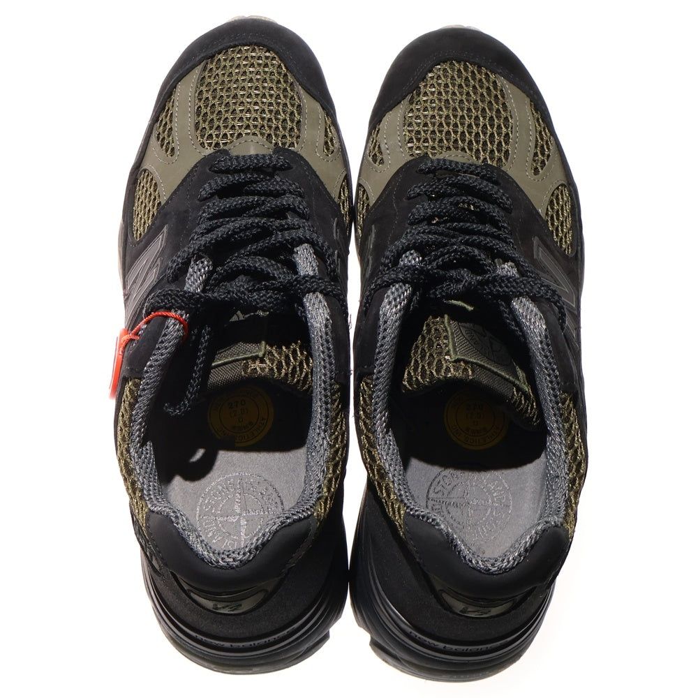 New Balance(ニューバランス) ×STONE ISLAND U991SD2 V2 メッシュ ローカットスニーカー ブラック/カーキ US9/27.0cm