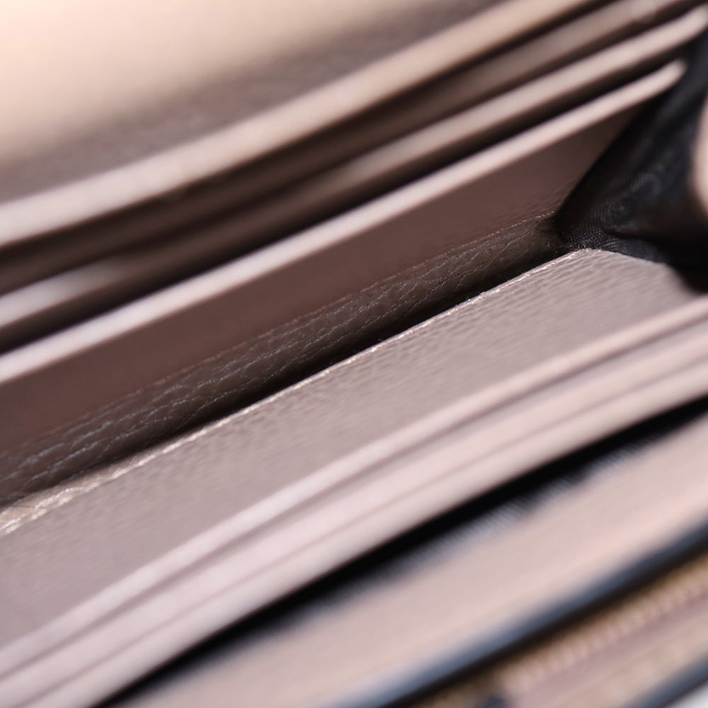 GUCCI(グッチ) GGロゴ バイカラー ミディアム PVCレザー 二つ折り財布 コンパクトウォレット ブラウン 598587