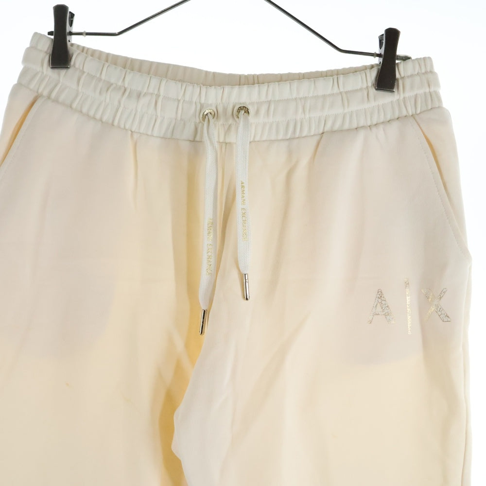 Armani Exchange(アルマーニ エクスチェンジ) TROUSER PANTS ロゴプリント ドローコード スウェットパンツ アイボリー 6LYPAD YJBSZ レディース