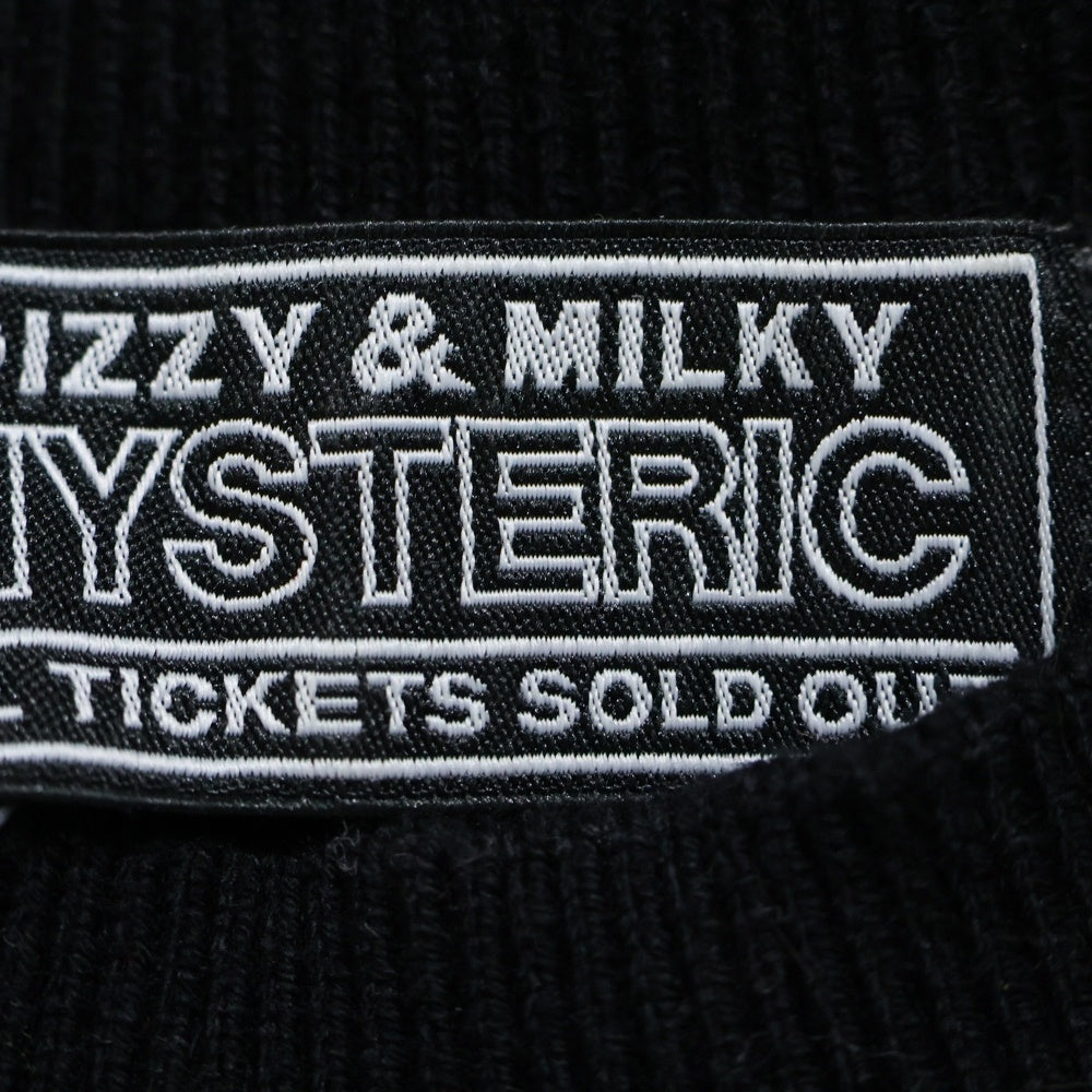 HYSTERIC GLAMOUR(ヒステリックグラマー) VIXEN BOX柄 クルーネック ジャガード 長袖ニットセーター ブラック/グレー 02233NS12