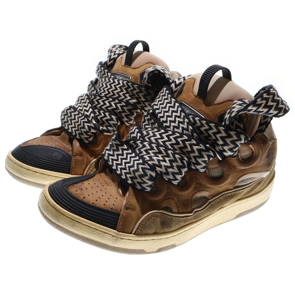 LANVIN(ランバン) Curb Sneakers ビッグシューレース カーブ ローカットスニーカー ブラウン FMSKRK11DRAG21