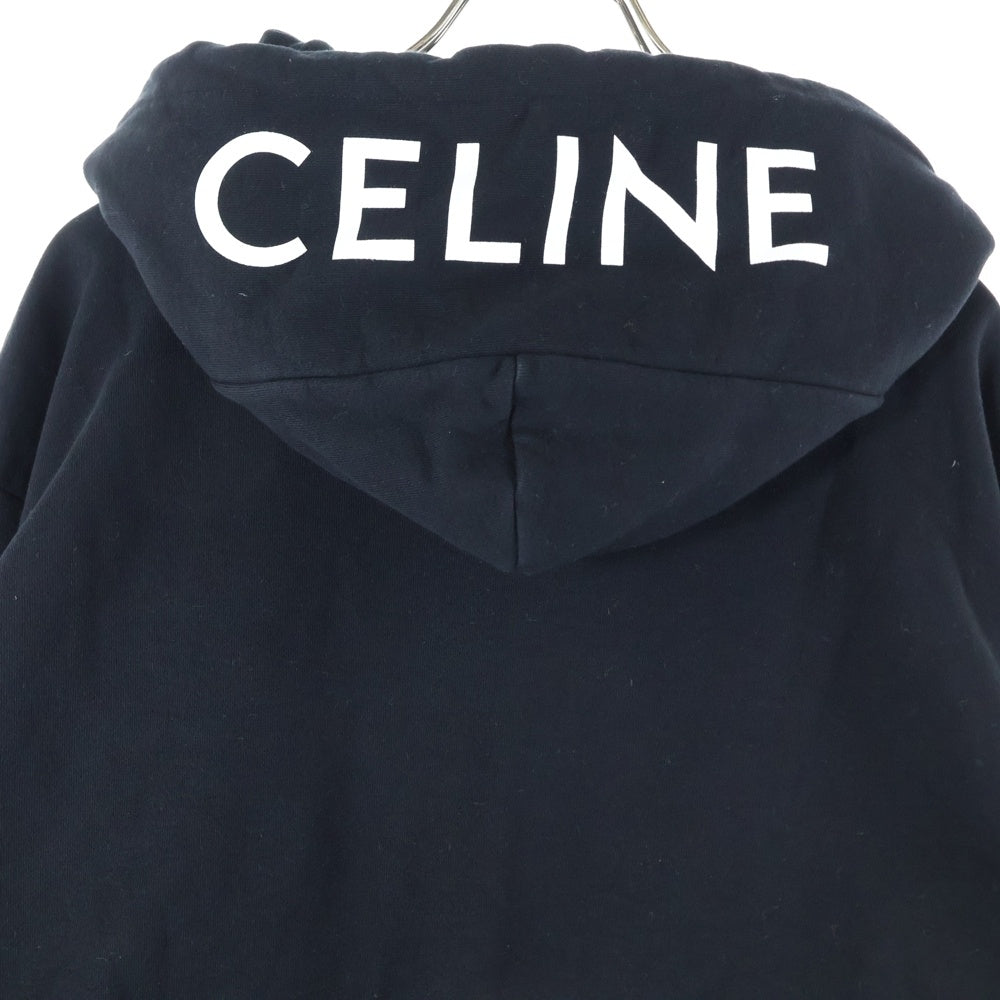 CELINE(セリーヌ) 22SS コットンフリース フードロゴ プルオーバーパーカー スウェット 2Y497670Q ブラック