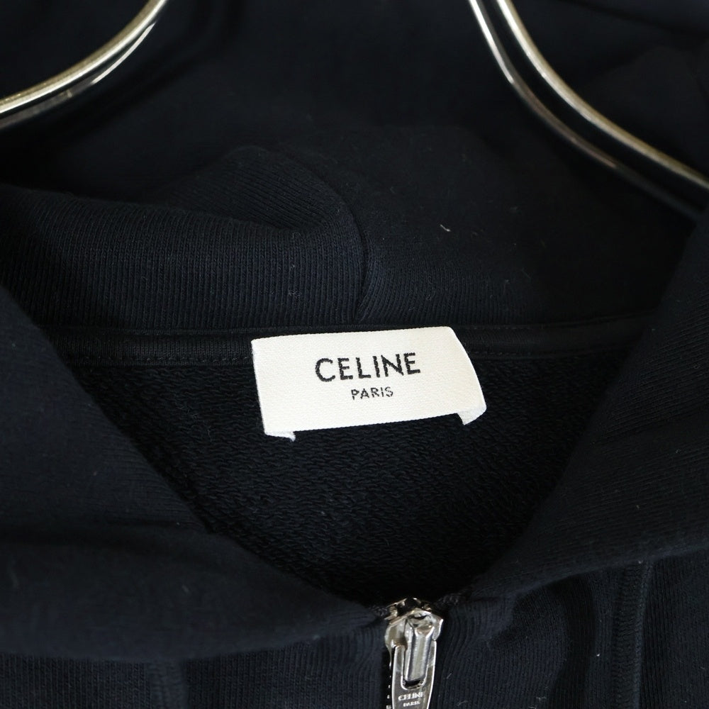 CELINE(セリーヌ) 22SS コットンフリース フードロゴ プルオーバーパーカー スウェット 2Y497670Q ブラック